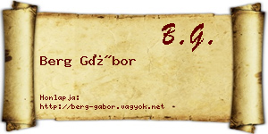 Berg Gábor névjegykártya